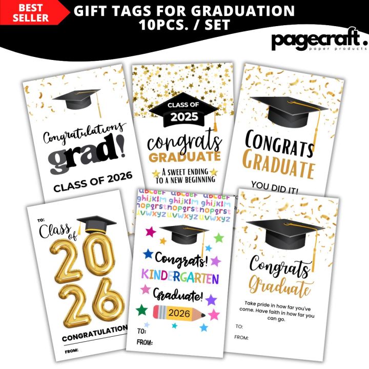 Graduation Gift Tags (10pcs/Pack) Congrats Grad Card Tag 3.5x2in. Class ...