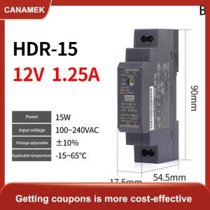 【CANAMEK 】 Rail Switching Power Supplies DC HDR-15W 30W-5V 12V 15V 24V Half-Bridge