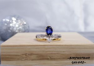 Natural Sapphire Birthstone S925 adjustable ring/cincin sapphire/S925 silver ring/Gemstone/September birthstone/blue sapphire