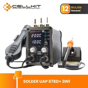 CELLKIT Solder Uap - Blower - Hot Air Gun Digital 3in1 878D+ Memory & Pengisian Daya 10W(5V2A)