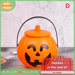 BAREN Halloween Party Props Plastic Pumpkin Bucket Decorate Halloween Decoration