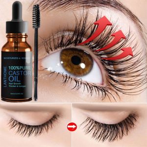 10ml Natural Castor Hair Eyebrow Lashes Growth Serum 7Day Eyelash Enhancer Longer Fuller Thicker Lashes