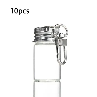 10pcs10ml Mini Wish Bottle Keychain Cute Mini Wishing Bottles Glass Couple Keychain Keyrings Gantungan Kunci Botol Kaca