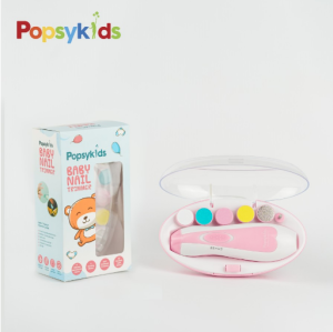 Popsykids Baby Nail Trimmer – Gunting / Pengikir / Pemotong Kuku Bayi Elektrik 6 in 1 LED Light & Light Sound Manicure Pedicure