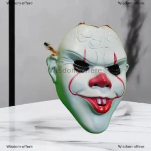 [COD] Wisdom-offere 1Pcs Cosplay Horror Demon Clown Killers Latex Helmet Yellow Haired Creepy Pennywise Joker Mask Halloween Party Costume Props
