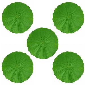 ZENO 5Pcs Green Artificial Lotus Leaves 18/28/38cm Reusable Lotus Leaf Tray Liner Waterproof Fruit Tray Decor for Food Display Decoration