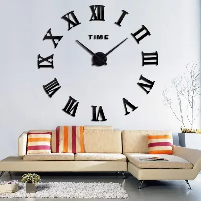 Taffware Jam Dinding DIY 101 3D JUMBO Diameter 80-130cm Glow In The Dark Jam Dinding Senyap Silent Movement Jam Dinding Besar DIY Dekorasi Ruangan