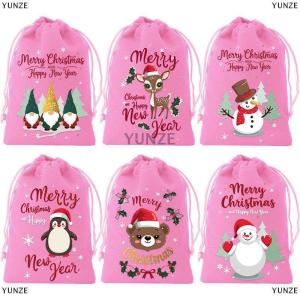 [COD] YUNZE 6 Pcs Christmas Small Burlap Bags With Drawstring Burlap Gift Bags Christmas Treat Sacks Gift Wrapping Bags