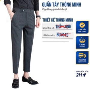 Quần Âu Nam Cạp Chun Ẩn Tinh Tế DVMEN Quần Tây Nam Công Sở Co Giãn Chất Vải Cotton Cao Cấp Bền Đẹp Thoáng Mát