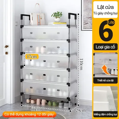 Giá giày đơn giản cửa nhà ký túc xá phòng cho thuê phòng chống bụi nhiều tầng không chiếm không gian tủ giày.