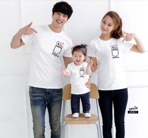 แฟชั่น เสื้อครอบครัว เสื้อยืดคอกลม แขนสั้น เสื้อเด็ก ผ้าCotton แท้นุ่มๆซักไม่หดใส่ไม่ร้อน(หมาแมวกระเป๋า)ราคาต่อตัวชื้อแยกได้