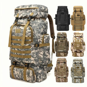 Men's 80L Large Waterproof Climbing Hiking Backpack Camping Mountaineering Backpack Sport Outdoor Rucksack Bag