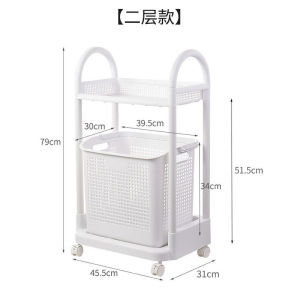 ตะกร้าเก็บเสื้อผ้าเคลื่อนย้ายได้ชั้นเก็บเสื้อผ้าสกปรกเรียบง่ายตะกร้าซักผ้าแบบพกพาสำหรับห้องน้ำ