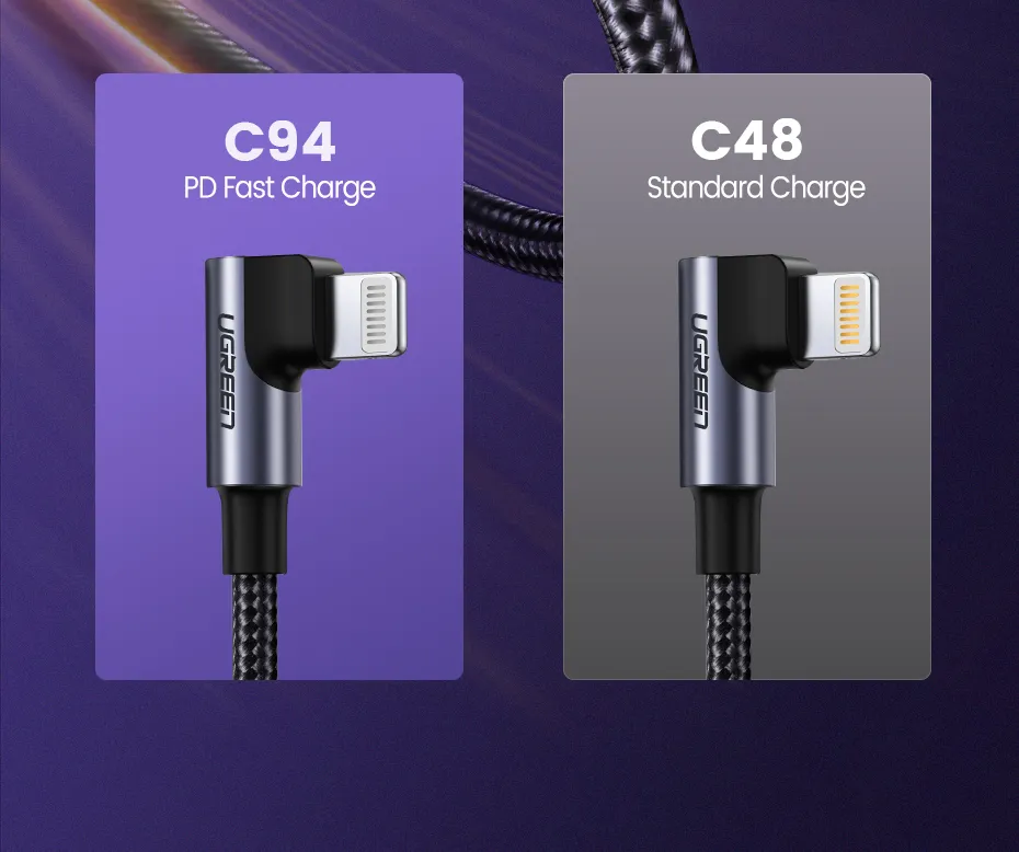 UGREEN USB C to Lightning Cable for iPhone 14 13 pro max Right