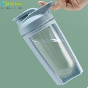 DM 500ml Protein Shaker Bottle with Stainless Steel Ball Blender Mixer Bottle Sports Fitness Gym BPA Free Bottle