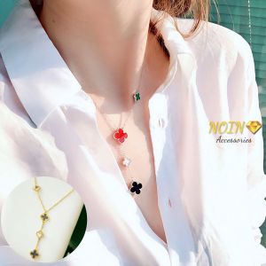 Kalung Rantai Titanium Clover Model Terbaru Simple Trend Korean Style Fashion