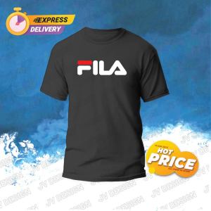 💥⏩PROMOSI HEBAT⏪💥 WOW GREAT DESIGN 3FILA LOGO PRINTED CREW NECK  T SHIRT FOR MEN AND WOMEN 100% COTTON