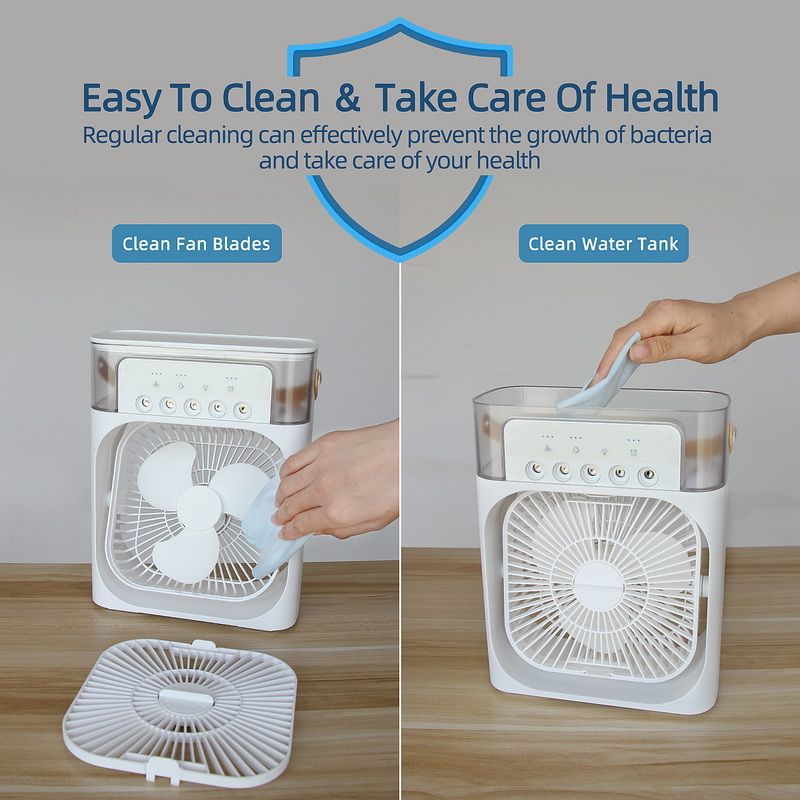680ML Large Capacity Portable Table Fan USB 3 Speed Cooling Humidifier Dual Use Mini Air Cooler For Summer Indoor Outdoor Daily Use_voghion.com
