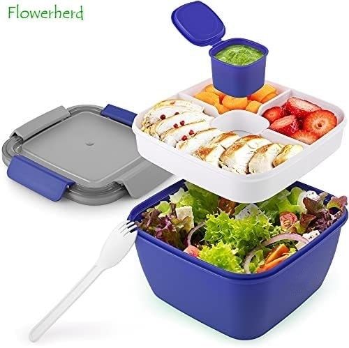 Bento Lunch Box Salad Container for Lunch Free Leak Proof Salad