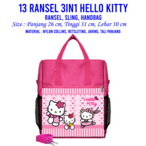 Ransel 3IN1 Seri Sanrio Tas Sekolah Anak Travel Sling Bag Handbag Hadiah Ultah