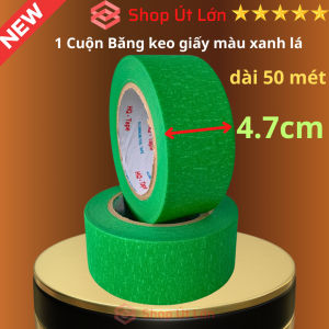 1 Cuộn băng keo giấy màu xanh lá rộng 4.7m dài 50 mét lõi giấy 3mm giá tại xưởng