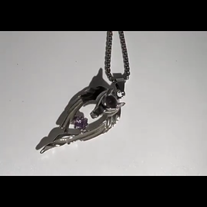 สร้อยคอโลหะเรืองแสงกลางคืนจี้รูปสัตว์แนววินเทจเรืองแสงในสร้อยคอสีเข้มสร้อยคอหมาป่าสำหรับผู้ชาย