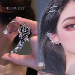 YADORNOS Anting Kupu-Kupu Wanita - Anting Putar Kupu-kupu Perak Mempesona - Bertatahkan Kristal Cerah Tinggi - Logam Berkualitas Tinggi Tidak Mudah Pudar