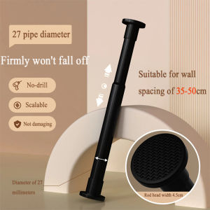 Non perforated telescopic pole clothes hanger curtain hanging pole shower curtain pole door curtain wardrobe