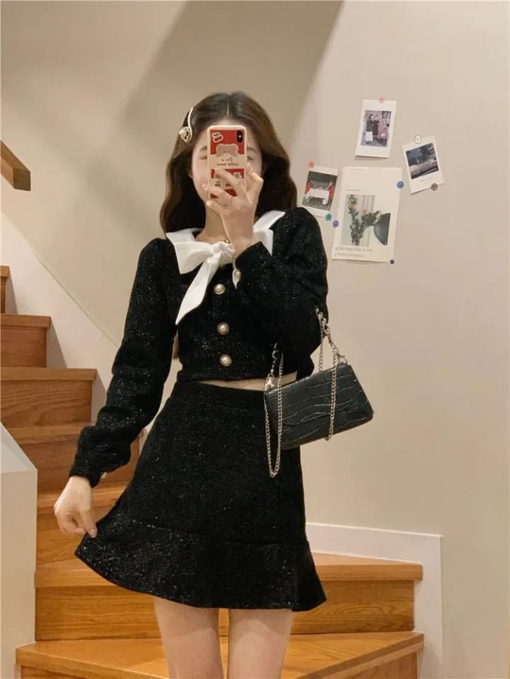 Women's Skirt Suit 2022 Red Fashion Suit New Velvet Coat Christmas New Year  Skirt Two-piece Set