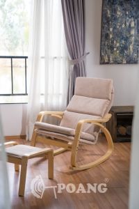 Ghế thư giãn | POANG | plywood óc chó/bạch dương | vải cotton | beige | R67xS139xC86 cm