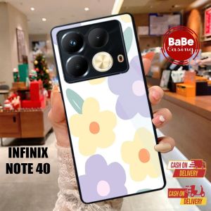 Casing Case Infinix Note 40 Terbaru Flowers Casing Hardcase Softcase Glossy