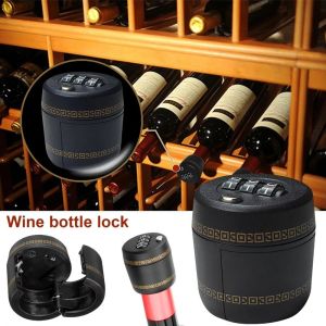 LILYGIRL Plastic Wine Bottle Lock Secret Combination 3 Digit Bottle Cap Password Lock Wine Stopper Coded Wine Stopper Bottle Cap Furniture Hardware