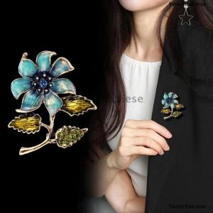 [COD] SweetBabiese Thời Trang Cổ Điển Thanh Lịch Men Cây Hoa Trâm Cài Cho Phụ Nữ Quần Áo Áo Accessries Quà Tặng