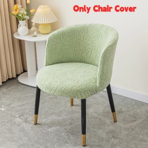 XIJIBAN 3D Jacquard Curved Armchair Cover Elastic Arc-Shaped Dining Chair Slipcover Nordic Dustproof Seat Cover For Home Living Room