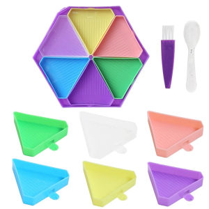 Diamond Art Painting Trays Kit - Organizer Triangles with Brush and Spoon