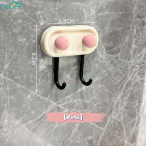 [OKLIFE. SG]Decorative Gloss Candy Ball Double Sticky Hook No Drill Waterproof Self Adhesive Wall Hook For Shower Room