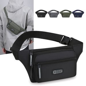 LUMIYA Sức chứa lớn Túi đeo hông nam Nylon Không thấm nước Túi đeo trước ngực Thời trang Chống Trộm Túi chạy bộ Dành cho ngoài trời
