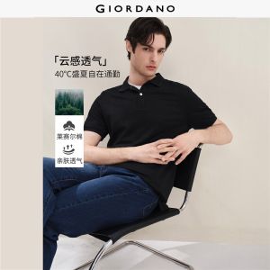Giordano Men Logo embroidery short sleeve polo shirt Free Shipping 01016464
