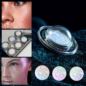 Planetary Highlighter Glitter Eyeshadow Palette Highly Pigmented Long-Lasting Planetary High Gloss Powder Eyeshadow Brightener Palette Lightweight Blendable Eye Makeup