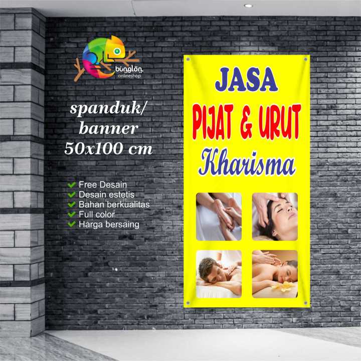 Spanduk 50x100 Jasa Pijat Urut Free Custom Desain | Lazada Indonesia