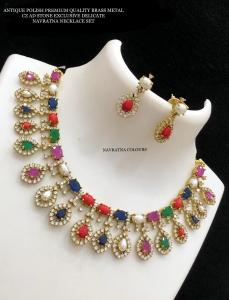 Coral stone necklace set with matching earrings