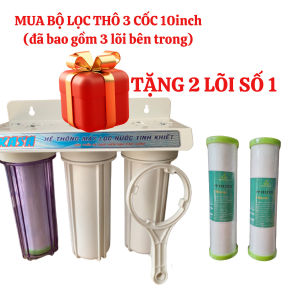 BỘ LỌC THÔ 3 CẤP LỌC 10 IN(1 LY TRONG +2 LY MÀU)