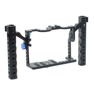 BGNing Aluum Camera Cage for Panasonic GH5 /GH4 /GH3 Frame Bracket with Cold Shoe Extended Dual Handheld Grips Handles Mount