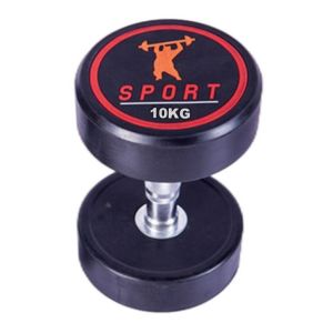 ADSports 10KG (1 unit / 2 units) Commercial Grade Round Head Dumbbell Rubber Coated With Iron Cast Dumbbell 圆头橡胶包铁铸哑铃