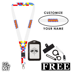 Lanyard Custom Nama Design Model 3 + 3 pcs Oring dan Gantungan HP