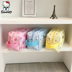 Kawaii Sanrio Hangyodon Kuromi Hello Kitty Túi Đựng Mỹ Phẩm Hoạt Hình Dễ Thương Hộp Đựng Bút Chì Di Động Trái Tim Nữ Tính Dung Tích Cao