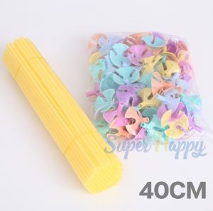 ก้านลูกโป่งพาสเทล (40 CM) ก้านลูกโป่งพร้อมจุกสีพาสเทล ไม้เสียบลูกโป่ง ก้านเสียบลูกโป่ง balloon stick