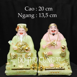 [ Cao 20 cm ] TƯỢNG THẦN TÀI  THỔ ĐỊA MÀU XANH NGỌC - CHẤT LIỆU BỘT ĐÁ