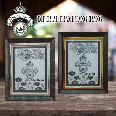 Bingkai Figura Frame Foto 12R (25X30 CM) Ukir Cokelat Gold/Cokelat Silver