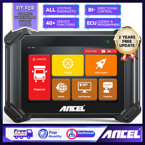 ANCEL V6 HD Diesel Heavy Duty Truck Diagnostic Scanner 12V 24V Obd2 Scanner Full System Diagnostic Tool Support Isuzu/Fuso/Hino/Howo Truck for ECU Coding / Idle adjustment / Injector Coding Wifi Scanner Fault Code Reader Odb Scaner